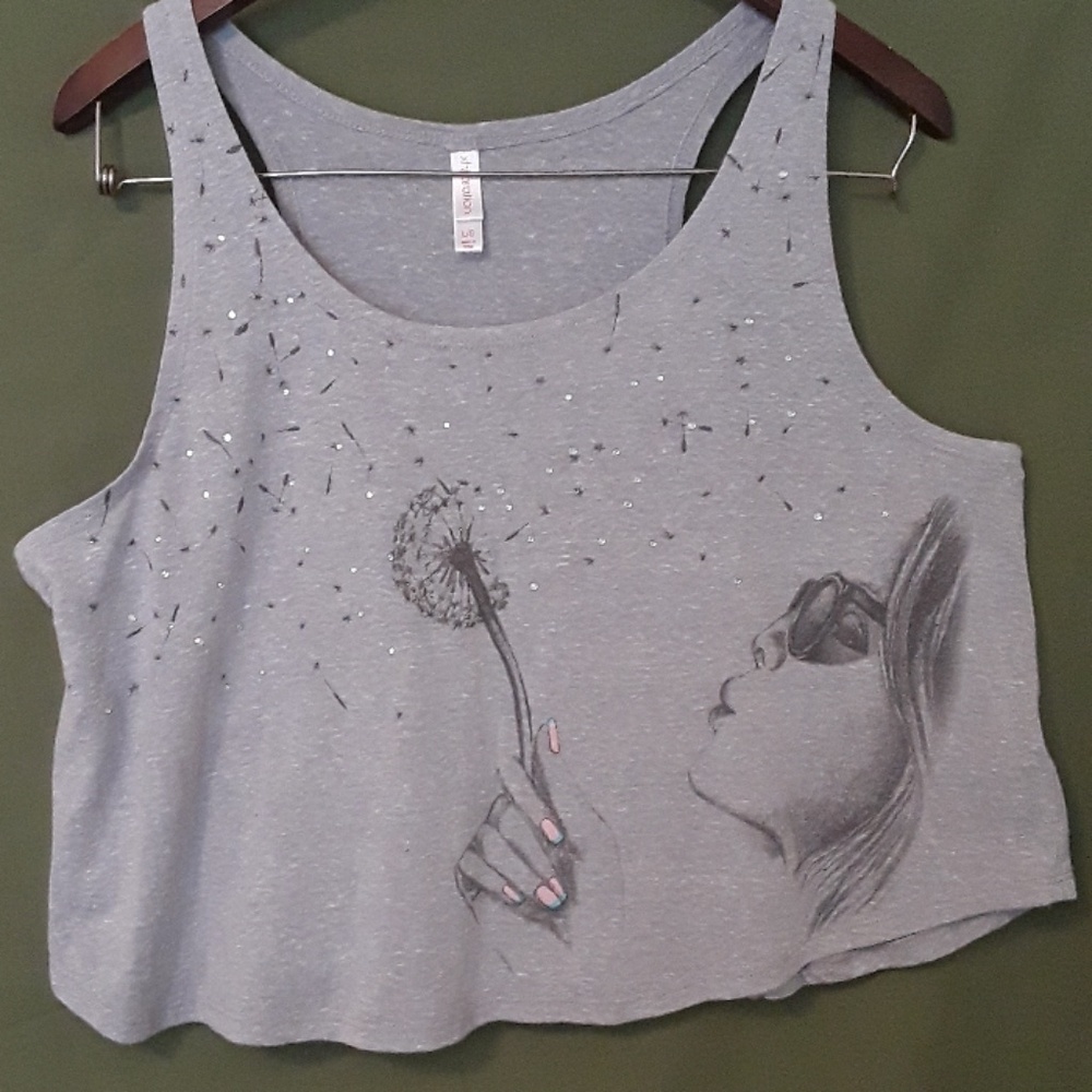 Grey graphic tank top